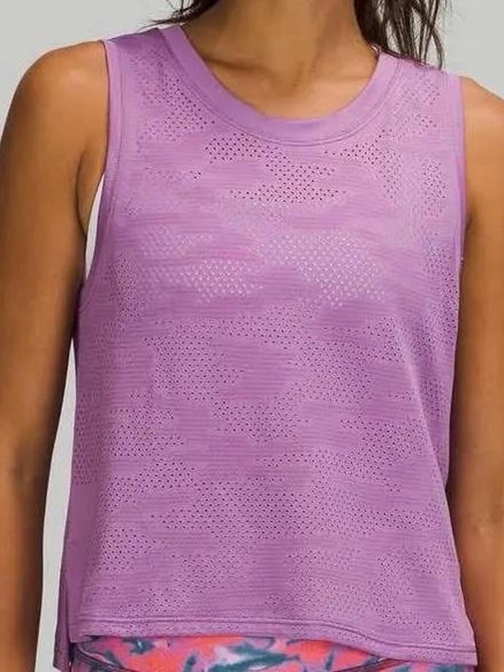 Purple camo Lululemon train to be tank top